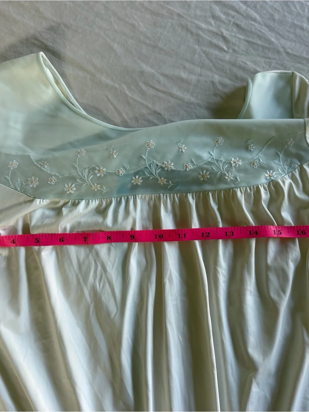 1960s Maternity Nightgown with Baby Blue Accents - Picture 7 of 7